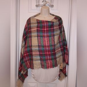 NWT Plaid Poncho